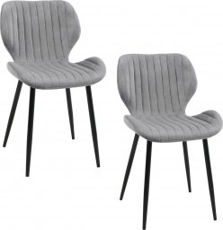  Fabryka Mebli Akord 2x Welurowe glamour krzesło tapicerowane pikowane SJ.17 Szare