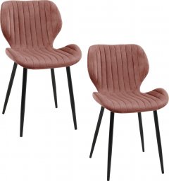  Fabryka Mebli Akord 2x Welurowe glamour krzesło tapicerowane pikowane SJ.17 Różowe