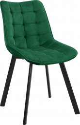  Fabryka Mebli Akord Welurowe krzesło glamour tapicerowane pikowane SJ.28 Butelkowa Zieleń