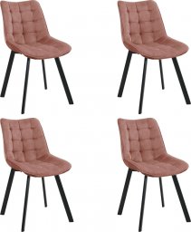  Fabryka Mebli Akord 4x Welurowe krzesło tapicerowane pikowane SJ.28 Różowe