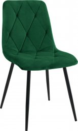  Fabryka Mebli Akord 4x Welurowe krzesło tapicerowane pikowane glamour SJ.3 Butelkowa Zieleń