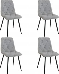  Fabryka Mebli Akord 4x Welurowe krzesło tapicerowane pikowane glamour SJ.3 Szare
