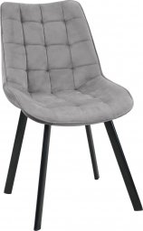  Fabryka Mebli Akord Welurowe krzesło glamour tapicerowane pikowane SJ.22 Szare