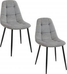  Fabryka Mebli Akord 2x Welurowe krzesło tapicerowane glamour pikowane SJ.1 Szare