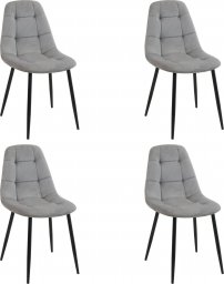  Fabryka Mebli Akord 4x Welurowe krzesło tapicerowane pikowane SJ.1 Szare