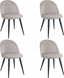  Fabryka Mebli Akord 4x Welurowe krzesło tapicerowane pikowane glamour SJ.077 Beżowe