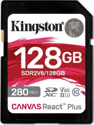 Karta Kingston Canvas React Plus SDXC 128 GB Class 10 UHS-II/U3 V60 (SDR2V6/128GB)