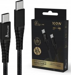 Kabel USB ExtraLink Extralink Smart Life Braided 100W USB Type-C to Type-C 2m Czarny | Kabel USB Typu C | 480 Mbps, 20V 5A