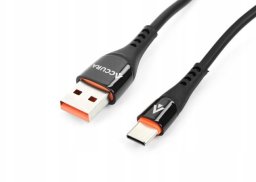 Kabel USB Accura USB-A - USB-C 2.0m gumowy 5V/2A czarny