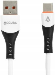Kabel USB Accura Accura USB-A - USB-C 1.0m gumowy 5V/2A biały