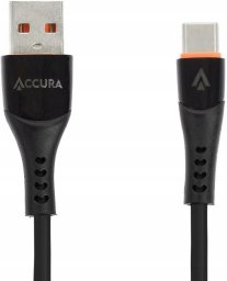 Kabel USB Accura Accura USB-A - USB-C 1.0m gumowy 5V/2A czarny