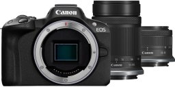Aparat Canon EOS R50 czarny + RF-S 18-45mm f/4.5-6.3 IS STM + RF-S 55-210mm f/5-7.1 IS STM (5811C023)