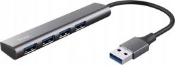 HUB USB Trust TRUST Rozbočovač Halyx Aluminium 4 Port USB 3.2 Gen1 Hub