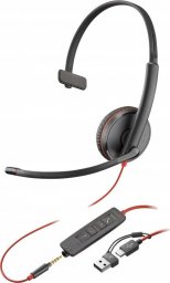 Słuchawki Poly Poly Blackwire 3215 Monaural USB-C Headset +3.5mm Plug +USB-C/A Adapter (Bulk)