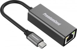 Adapter USB PremiumCord USB-C - RJ-45 Srebrny  (ku31ether02)