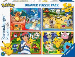  Ravensburger Puzzle 4x100 elementów Pokemon zestaw