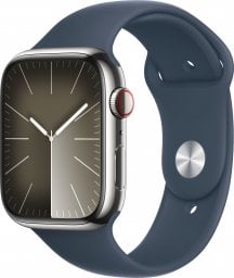 Smartwatch Apple Watch 9 GPS + Cellular 45mm Silver Stainless Steel Sport S/M Niebieski  (MRMN3QF/A)