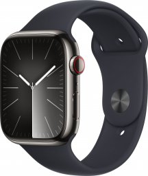 Smartwatch Apple Watch 9 GPS + Cellular 45mm Midnight Stainless Steel Sport S/M Granatowy  (MRMV3QF/A)