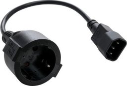 C-Tech Adapter sieciowy C14 (M) -> schuko (F), 15 cm