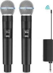 Mikrofon Puluz 2x Bezprzewodowy Mikrofon Studyjny Dynamiczny 30m UHF + Odbiornik na 6,35mm i 3,5mm / PU644B