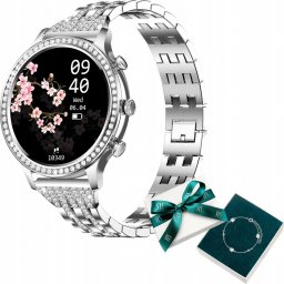 Smartwatch Manta Smartwatch damski Manta Diamond Lusso srebrny + bransoletka YES