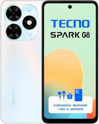 Smartfon TECNO Mobile  Spark Go 2024 4/64GB Biały  (BG6_64+4_MW)