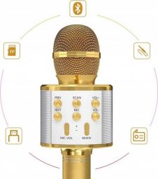  Dexxer Mikrofon do karaoke Bluetooth (Złoty)