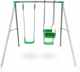  HyperMotion Ogrodowa huśtawka 3-osobowa dla dzieci - ogrodowy plac zabaw kolor zielony