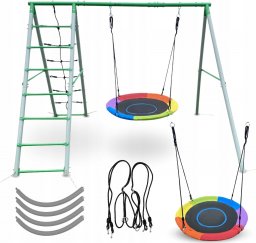  HyperMotion Ogrodowy plac zabaw dla dzieci XL huśtawka bocianie gniazdo drabinka siatka