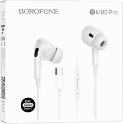 Słuchawki Borofone BOROFONE Słuchawki douszne - BM80 Pro USB-C z mikrofonem biały