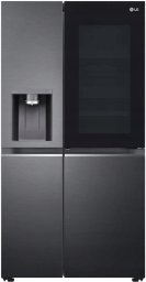 Lodówka LG InstaView ™ ThinQ™ GSXV91MCAE American Fridge Freezer, Freestanding, American door, Black, LED, Touch, LED