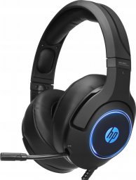 Słuchawki HP HP DHE-8003, słuchawki z mikrofonem, regulacja głośności, czarna, 7.1 surround (virtual), podświetlona, USB