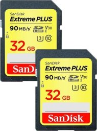 Karta SanDisk Extreme Plus SDHC 32 GB + 32 GB Class 10 UHS-I/U3 V30 (SDSDXWT-032G-GNCI2)