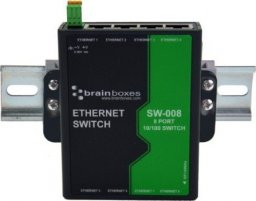 Switch Brainboxes Brainboxes SW-008 łącza sieciowe Nie zarządzany Fast Ethernet (10/100) Czarny, Zielony