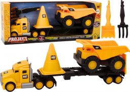  LeanToys Zestaw Maszyn Budowlanych Ciężarówka Wywrotka Ruchome Żółty