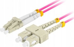  Lanberg Patchcord światłowodowy Lanberg MM LC/UPC-SC/UPC DUPLEX 3.0MM OM4 50/125 LSZH 3m fioletowy