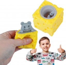 PrzydaSie Gniotek Antystresowy Ser Z Myszką Squishy Mysz Mochi Sensoryczny