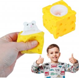 PrzydaSie Gniotek Antystresowy Ser Z Myszką Squishy Mysz Mochi Sensoryczny