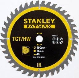  Stanley Piła tarczowa TCT 190 x 16mm x 40T