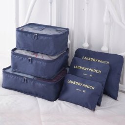  Hedo Zestaw organizerów podróżnych do walizki i szafy (6szt) - jasnoniebieski