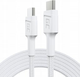Kabel USB Green Cell Kabel PowerStream USB-C do USB-C 2m, PD 60W, QC 3.0, biały
