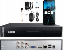 Rejestrator BCS REJESTRATOR AHD, HD-CVI, HD-TVI, CVBS, TCP/IP BCS-B-XVR0401(2.0) 4 KANAŁY BCS BASIC