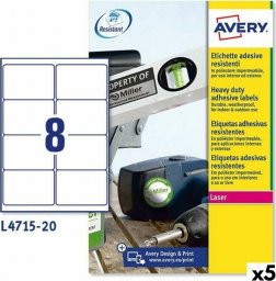 AVERY Etykiety do Drukarki Avery L4515 Biały 20 Kartki 99,1 x 67,7 mm (5 Sztuk)