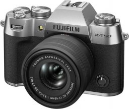 Lustrzanka Fujifilm Sisteminis fotoaparatas FUJIFILM X-T50/XC15-45mmF3.5-5.6 OIS PZ Silver (Sidabrinis)
