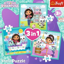 Trefl Puzzle 3w1 Aktywności Gabby - łącznie 106 elementów (34871)