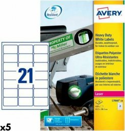 AVERY Etykiety do Drukarki Avery Biały 20 Kartki 63,5 x 38,1 mm (5 Sztuk)