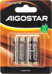  Aigostar  Bateria cynkowo-węglowa R03 AAA 1.5V 4 szt. Bateria cynkowo-węglowa R03 AAA 1.5V 4 szt.