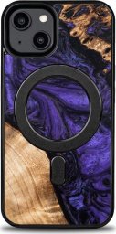 BeWood Etui z drewna i żywicy na iPhone 15 MagSafe Bewood Unique Violet - fioletowo-czarne