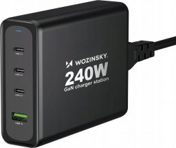 Ładowarka Wozinsky Ładowarka sieciowa GaN Wozinsky WGCSB 240W USB-A / 3 x USB-C - czarna