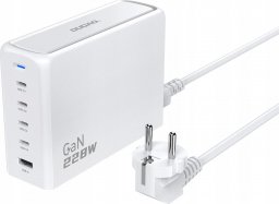 Ładowarka Dudao Ładowarka Dudao A228EU GaN 1x USB-A 4x USB-C PD 228W - biała